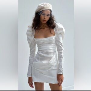 For Love And Lemons White Long-Sleeve Dress